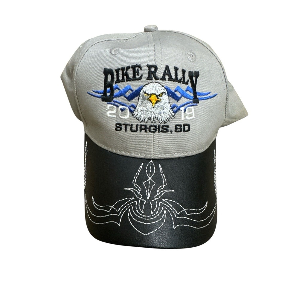 Sturgis Bike Rally 2019 Hat Cap Eagle Embroidered Faux Leather Bill Unworn